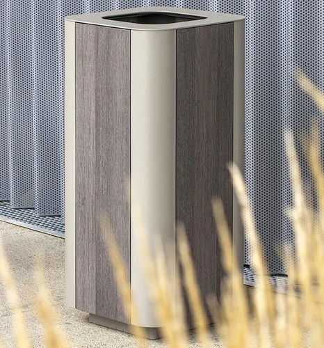 Poubelle carrée - PAOSA - Concept Urbain - en tôle d'acier / en HPL / d'extérieur