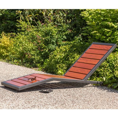 Bain de soleil contemporain - BASIC - Concept Urbain - en bois exotique / en acier / de jardin