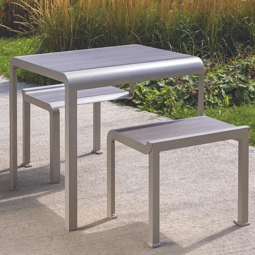 Table de pique-nique contemporaine - PAOSA - Concept Urbain - en acier / en HPL / avec piètement en acier