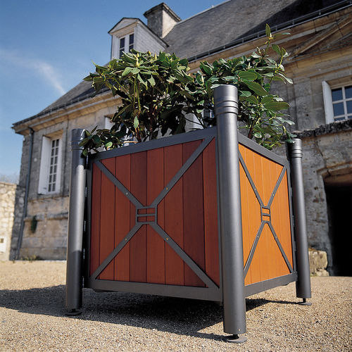 Jardinière en bois exotique - VESTA - Concept Urbain - en contreplaqué / en polyéthylène / en acier