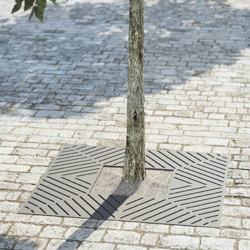 Grille d'arbre carrée - TECNA - Concept Urbain - en acier galvanisé / en tôle d'acier