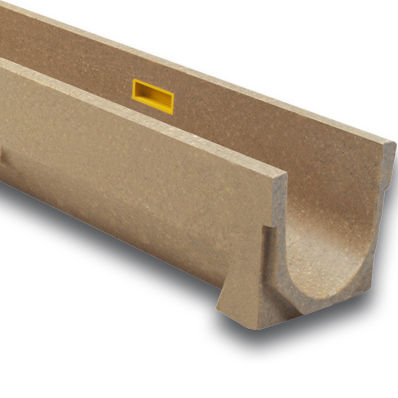 Caniveau à grille - U100 - ULMA - ARCHITECTURAL SOLUTIONS - avec pente / en béton de résine / grille en acier galvanisé