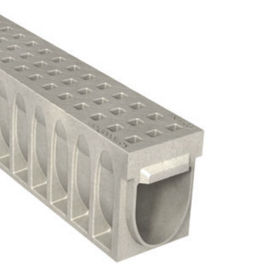 Caniveau à grille - KOMPAQ150 INDUSTRY - ULMA - ARCHITECTURAL SOLUTIONS - à fente / en béton de résine / grille en fonte