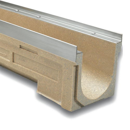 Caniveau à grille - F200 - ULMA - ARCHITECTURAL SOLUTIONS - avec pente / en béton de résine / grille en fonte