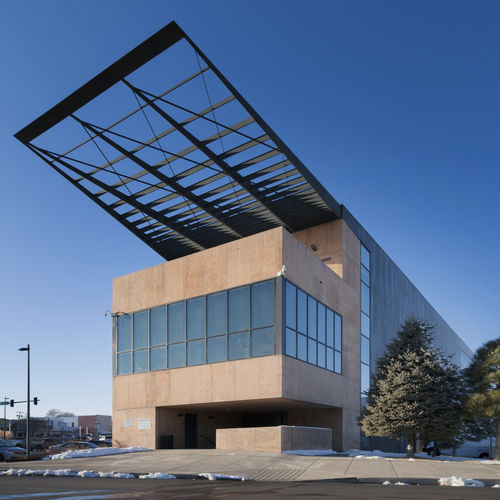 Brise-soleil en cuivre - PUEBLO LIBRARY - A. Zahner - pour façade / horizontal / fixe