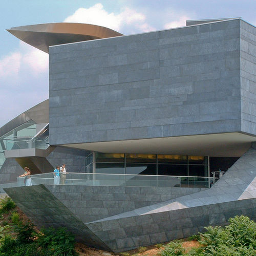 Bardage en panneaux - HUNTER MUSEUM - A. Zahner - en zinc / en inox / vertical