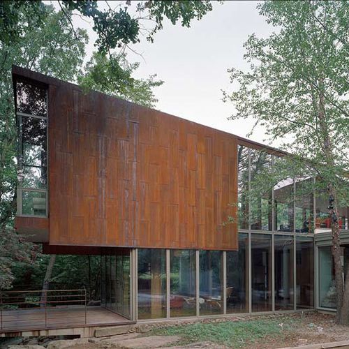 Bardage en écailles - ARKANSAS HOUSE - A. Zahner - en bois / en métal / vertical