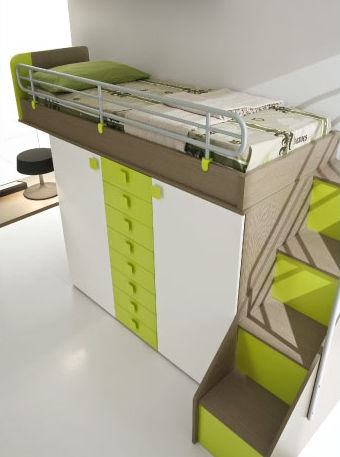 Lit mezzanine - Mobil Sprint Srl - contemporain / pour enfant (unisexe) / en bois
