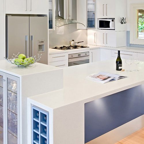 Plan de travail en Solid Surface - PEBBLE ICE PI811 - Staron Solid Surfaces - de cuisine / de salle de bain / blanc
