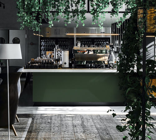 Plan de travail en Solid Surface - FOREST SF061 - Staron Solid Surfaces - professionnel / vert / antitache