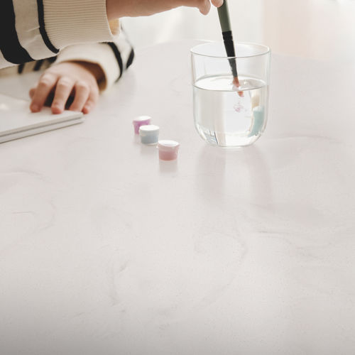 Plan de travail en Solid Surface - Downy White SF100 - Staron Solid Surfaces - professionnel / d'extérieur / blanc