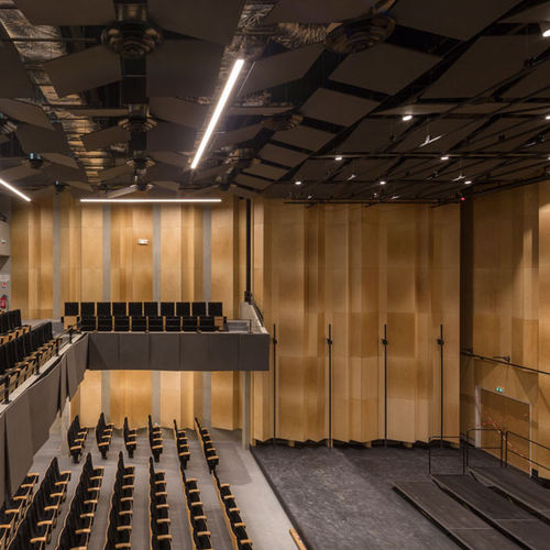Panneau acoustique mural - AUDITORIUM OF BONDY - Valchromat - en fibre de bois / coloré / pour auditorium