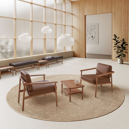 Table basse contemporaine - WUDI - INCLASS - en bois / avec piètement en métal / avec piètement en bois