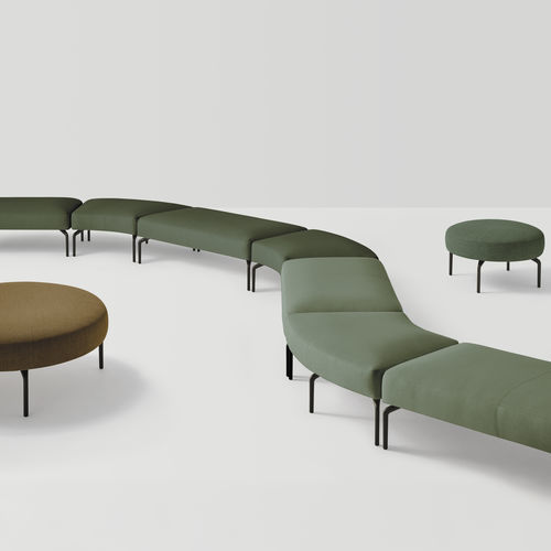 Banquette modulable - KERN - INCLASS - contemporaine / en tissu / avec piètement en aluminium