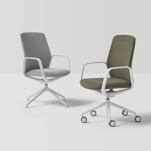 Chaise de travail en cuir - EXA - INCLASS - en tissu / à roulettes / pivotante