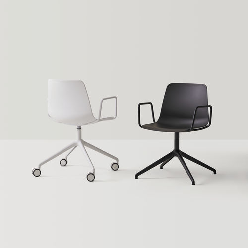 Chaise de travail en polypropylène - VARYA - INCLASS - en cuir / en tissu / à roulettes