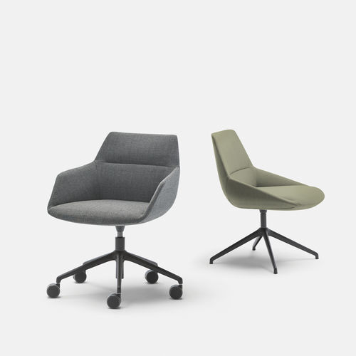 Chaise de travail en cuir - DUNAS XS - INCLASS - en tissu / à roulettes / pivotante