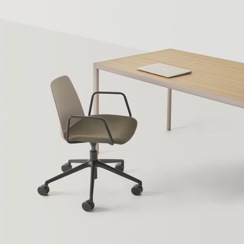 Chaise de travail en plastique - UNNIA - INCLASS - à roulettes / pivotante / avec accoudoirs
