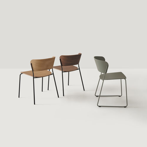 Chaise visiteur contemporaine - ARC - INCLASS - d'intérieur / en acier / en cuir
