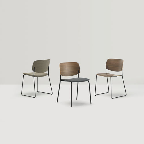 Chaise visiteur contemporaine - ARYN WOOD & TAPIZ - INCLASS - d'intérieur / en chêne / en noyer