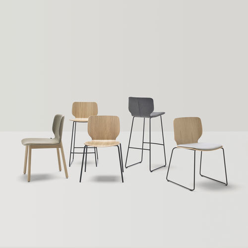 Chaise contemporaine - NIM - INCLASS - d'intérieur / en acier / en cuir