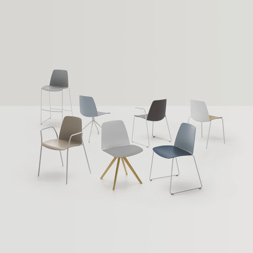 Chaise visiteur contemporaine - UNNIA - INCLASS - d'intérieur / en polypropylène / en cuir