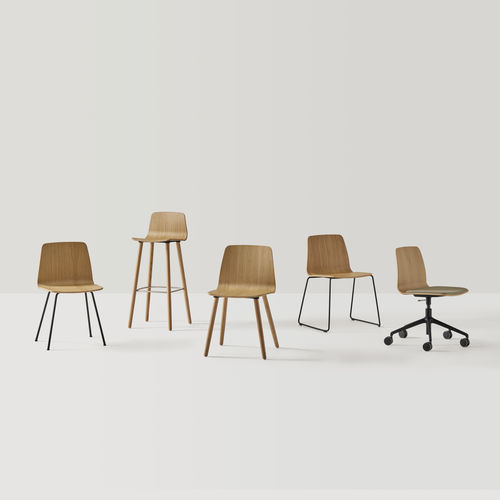 Chaise visiteur contemporaine - VARYA  - INCLASS - d'intérieur / en cuir / en bois