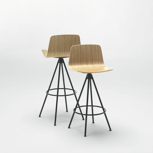 Chaise de bar contemporaine - VARYA  - INCLASS - d'intérieur / en cuir / en bois