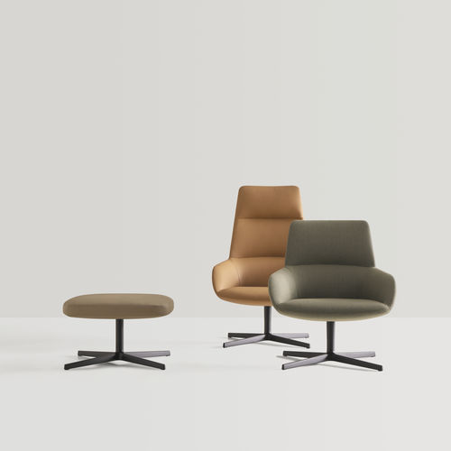 Fauteuil visiteur contemporain - DUNAS LOUNGE - INCLASS - en cuir / en tissu / tapissé