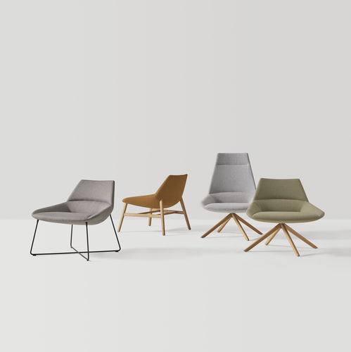 Fauteuil visiteur contemporain - DUNAS XL  - INCLASS - en cuir / en tissu / tapissé