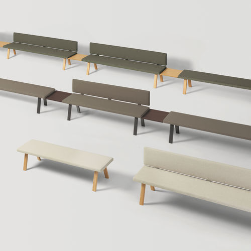 Banc contemporain - PLANIA - INCLASS - en tissu / en cuir / sans dossier