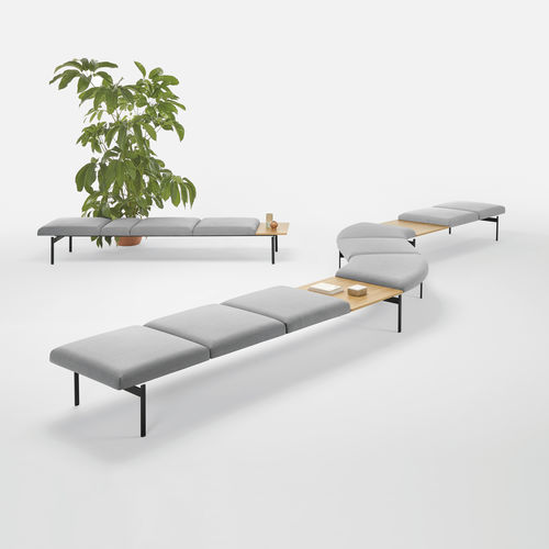 Banc contemporain - LAPSE - INCLASS - en tissu / en cuir / sans dossier