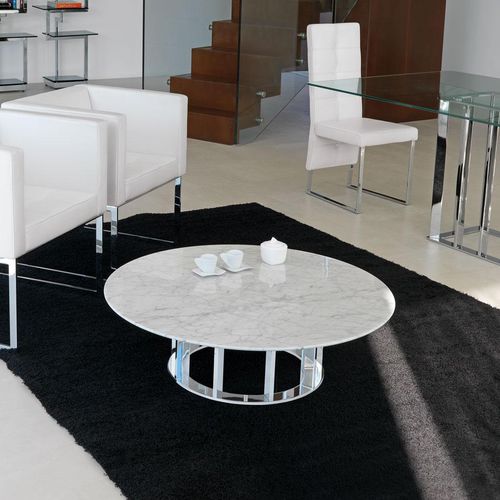 Table basse contemporaine - LIFE CLASS : NAXOS - Italy Dream Design - en verre / en marbre / avec piètement en métal laqué
