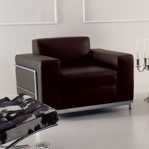 Fauteuil contemporain - ELBA  - Italy Dream Design - en cuir / en tissu / en acier chromé