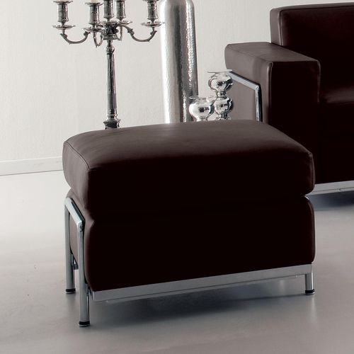 Ottoman contemporain - JAVA  - Italy Dream Design - en tissu / en cuir / en acier chromé