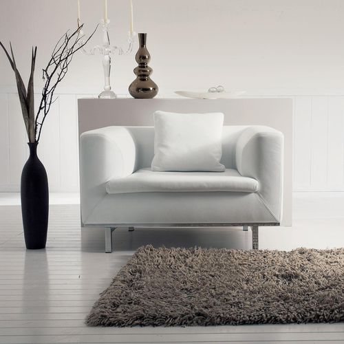 Fauteuil contemporain - SAMAR  - Italy Dream Design - en cuir / en tissu / en acier chromé