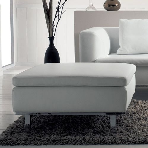 Ottoman contemporain - SUMBA  - Italy Dream Design - en tissu / en cuir / en acier chromé