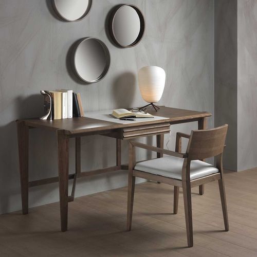 Meuble secrétaire contemporain - ARAMIS - Italy Dream Design - en bois massif / en frêne / en cuir