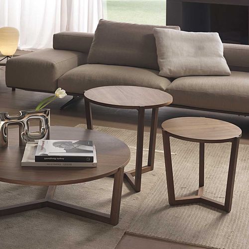Table basse contemporaine - JENNY - Italy Dream Design - en noyer américain / en marbre / avec piètement en bois massif