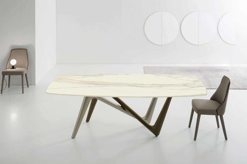 Table à manger moderne - EDGE - Italy Dream Design - en céramique / avec piètement en polyuréthane / rectangulaire