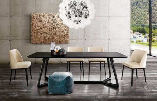 Table à manger moderne - OVER - Italy Dream Design - en frêne / avec piètement en frêne / courbée