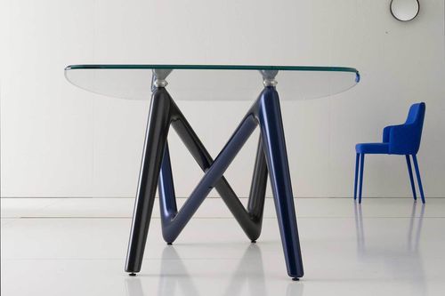 Table à manger moderne - Edge - Italy Dream Design - en verre trempé / avec piètement en polyuréthane / rectangulaire