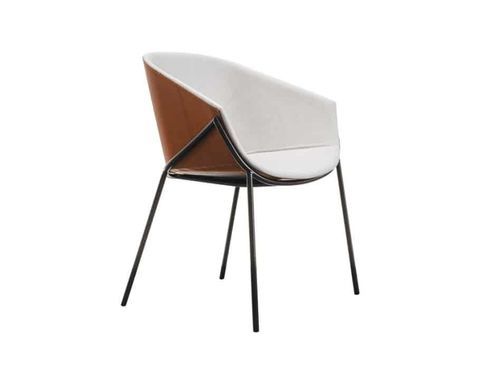 Fauteuil contemporain - CALLA - Italy Dream Design - en fleur de bovin / en tissu / en métal peint