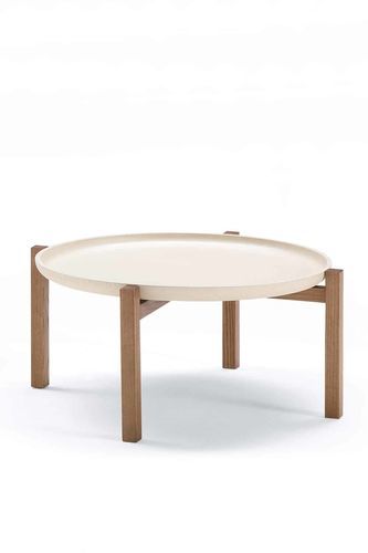 Table basse design scandinave - PONG - Italy Dream Design - en frêne / avec piètement en frêne / ronde