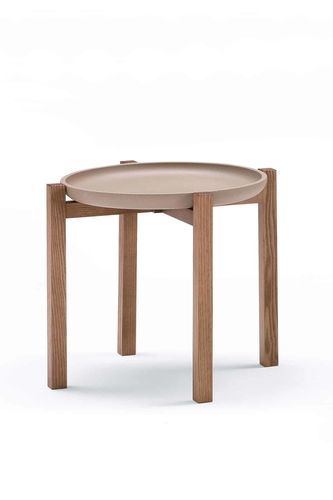 Table d'appoint design scandinave - PONG - Italy Dream Design - en frêne / avec piètement en frêne / ronde