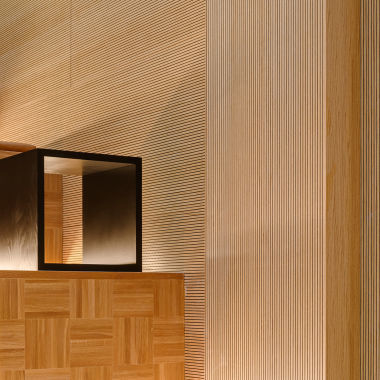 Panneau acoustique pour plafond - RP8 C10 - Gustafs Scandinavia AB - en placage de bois / de plâtre / rectangulaire