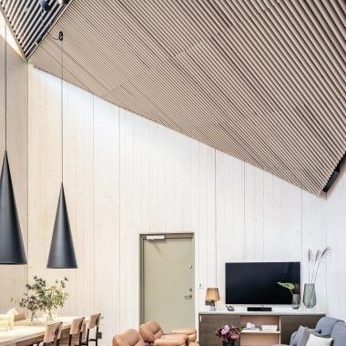 Faux-plafond en bois massif - MODULE FS - Gustafs Scandinavia AB - MDF / en panneaux / en îlot