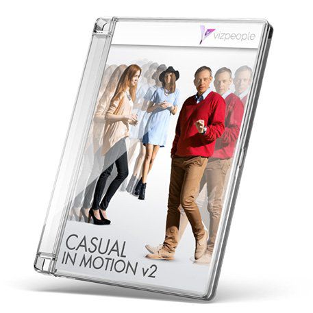 Bibliothèque d'objets 2D/3D - CASUAL IN MOTION V2 - VizPeople Cut Out people