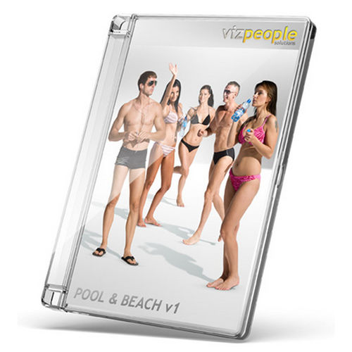 Bibliothèque d'objets 2D/3D - POOL & BEACH V1 - VizPeople Cut Out people