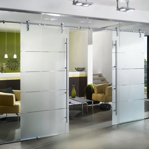 Porte d'intérieur - DORMA MANET - Glas Expert - en verre / coulissante / contemporaine